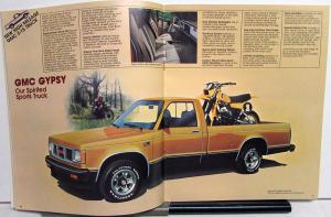 1982 GMC S15 Sierra Gypsy Pickup Trucks Equip Features Specs Paint Sale Brochure