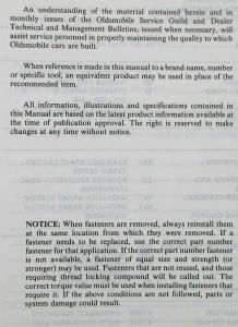1991 Oldsmobile Toronado and Toronado Trofeo Service Shop Repair Manual