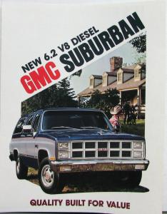1982 GMC Suburban 6.2 V8 Diesel Trucks Equip Features Specs Sale Brochure Orig