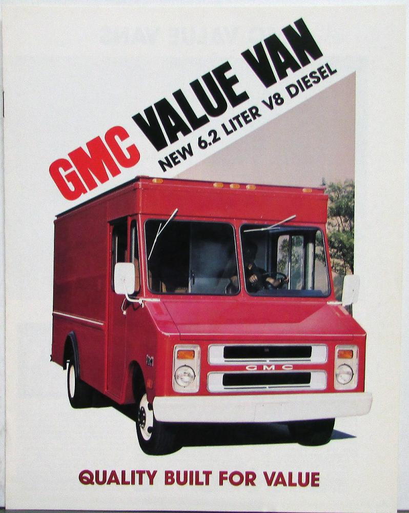 1982 GMC Value Van V8 Diesel P 2500 Through 3500 Series Sales Brochure Original