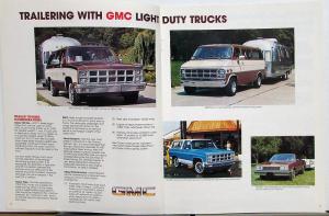 1982 GMC Trailering Guide Pickups Vans Caballero & More Sales Brochure Original