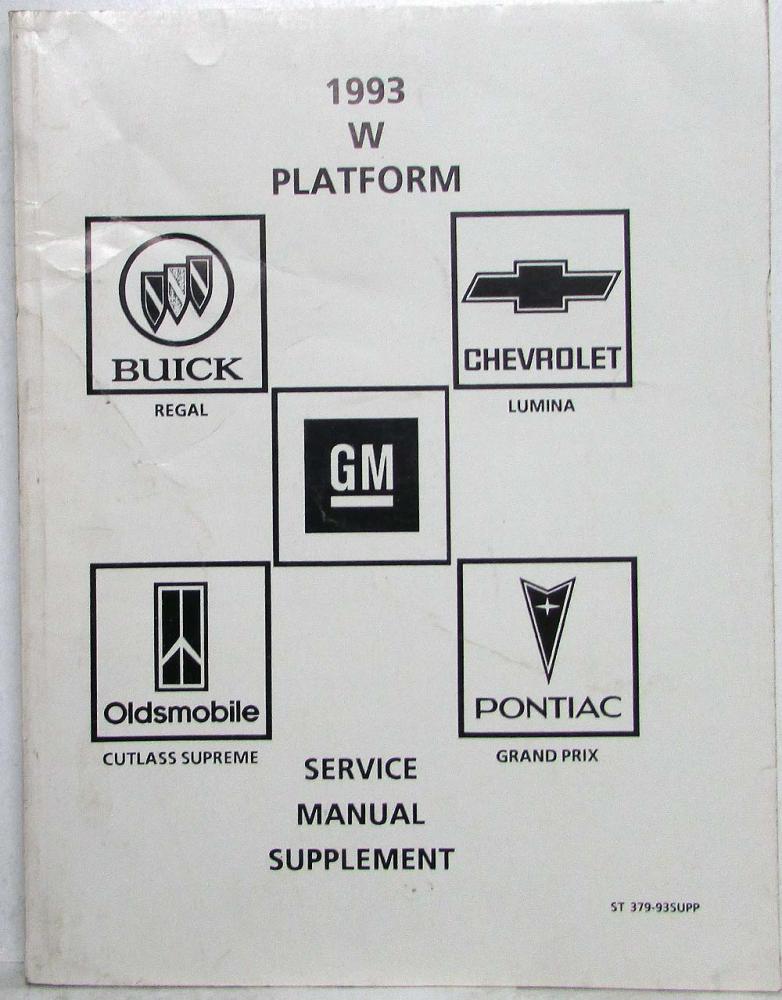 1993 Buick Chevy Olds Pontiac Service Shop Repair Manual Supplement