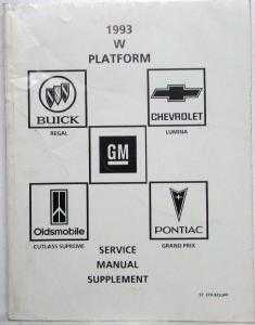 1993 Buick Chevy Olds Pontiac Service Shop Repair Manual Supplement