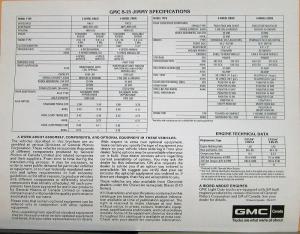 1983 GMC S-15 Jimmy Canadian English Text Sales Brochure Folder Original