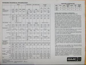 1983 GMC Vandura Magnavan Rally Camper Van Canadian English Text Sales Brochure