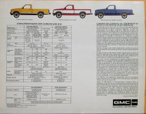 1983 GMC S15 Pickup Truck Sierra Gypsy & 4WD Canadian French Text Sale Brochure