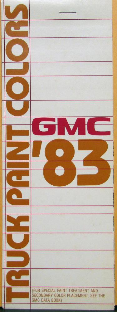 1983 GMC Truck Paint Colors FULL LINE Sales Folder Original