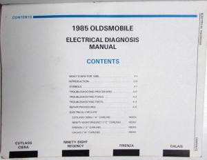 1985 Oldsmobile Electrical Troubleshooting Manual - Firenza Calais Ciera 98