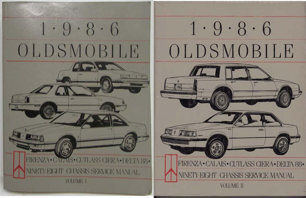 1986 Oldsmobile Chassis Service Manual - Firenza Calais Ciera 88 98 - 2 Vol Set