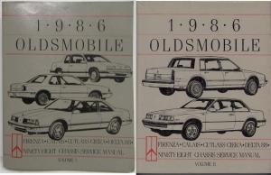 1986 Oldsmobile Chassis Service Manual - Firenza Calais Ciera 88 98 - 2 Vol Set
