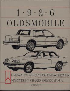 1986 Oldsmobile Chassis Service Manual - Firenza Calais Ciera 88 98 - 2 Vol Set