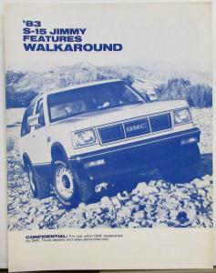 1983  GMC S-15 Jimmy Walkaround Sales Folder DEALER ONLY ITEM Original