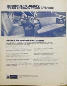 1983  GMC S-15 Jimmy Walkaround Sales Folder DEALER ONLY ITEM Original