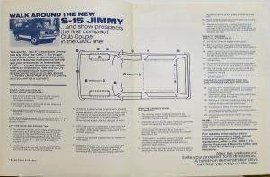 1983  GMC S-15 Jimmy Walkaround Sales Folder DEALER ONLY ITEM Original