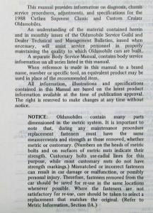 1988 Oldsmobile Cutlass Supreme Classic & Custom Cruiser Chassis Service Manual