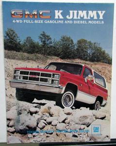 1983 GMC K Jimmy 4-WD Truck Gas Diesel Models Sales Brochure Folder Original