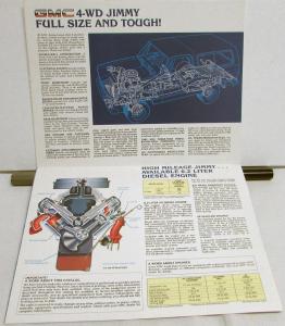 1983 GMC K Jimmy 4-WD Truck Gas Diesel Models Sales Brochure Folder Original