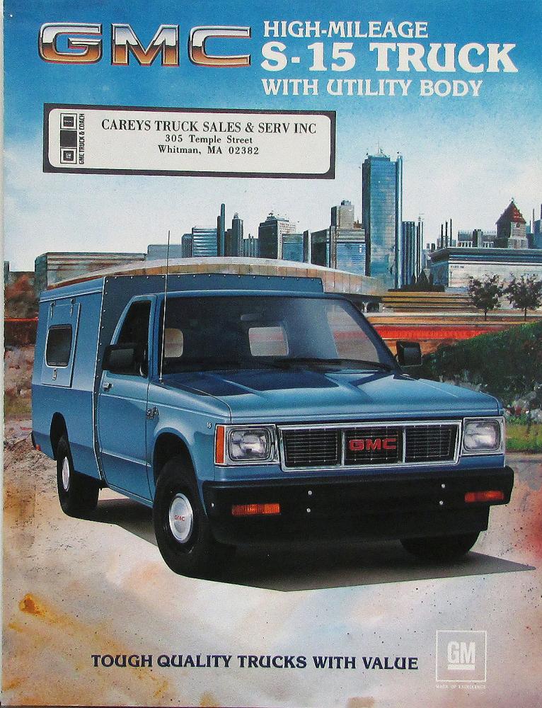 1983 GMC S-15 Truck Utility Body High Mileage Sales Brochure Folder Original