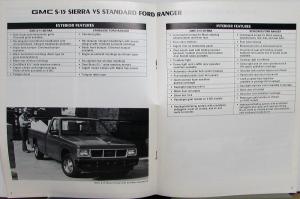 1983 GMC S-15 Pickup Truck Vs Ford Ranger Comparison Sales Brochure Original