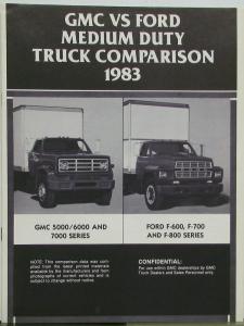 1983 GMC Vs Ford Medium Duty Truck Comparison Sales Brochure DEALER ITEM ONLY