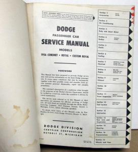 1956 Dodge Dealer Service Shop Repair Manual Coronet Royal Custom Orig