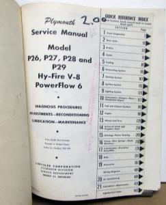 1955 1956 Plymouth Plaza Savoy Belvedere Service Shop Repair Manual Orig