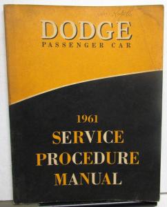 1961 Dodge Dealer Service Procedure Manual Shop Repair Updates Dart Polara Orig