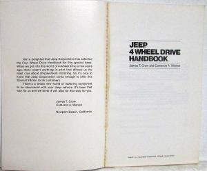 1973 Jeep 4 Wheel Drive Handbook Revised Special Edition by Crow and Warren
