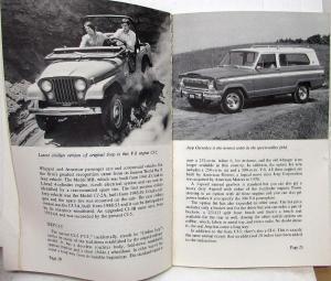 1973 Jeep 4 Wheel Drive Handbook Revised Special Edition by Crow and Warren