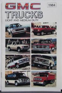 1984 GMC Light Medium Duty Trucks Pickup Jimmy Suburban Sales Brochure Original