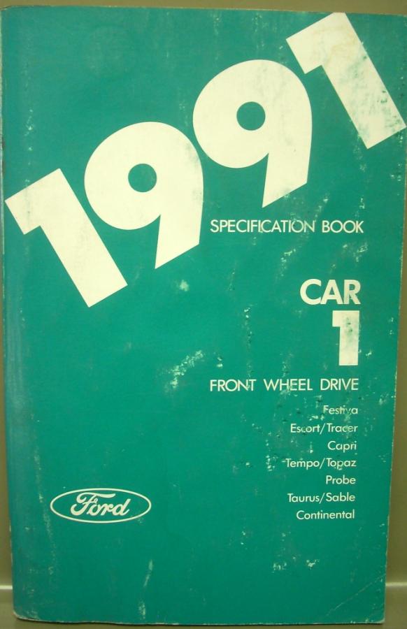1991 Ford Mercury Service Spec Taurus Sable Tempo Topaz Escort Capri