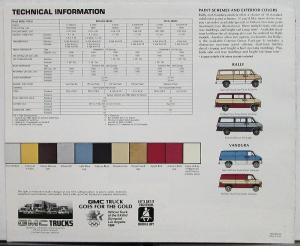 1984 GMC Rally STX Vandura Magnavan Van Wagons Sales Brochure Original