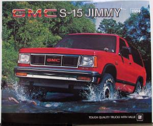 1984 GMC S-15 Jimmy Gypsy Sierra 2WD  4WD Gas Diesel Sales Brochure Original