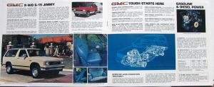 1984 GMC S-15 Jimmy Gypsy Sierra 2WD  4WD Gas Diesel Sales Brochure Original