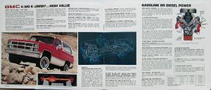 1984 GMC Jimmy Sierra K-1500 4WD Gas Diesel Sales Brochure Original