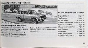 1987 Jeep Cherokee 4x2 Owners Manual Original