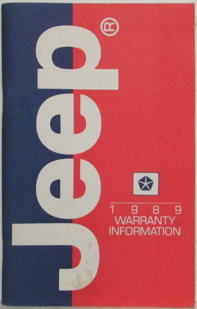 1989 Jeep Owners Warranty Information Manual