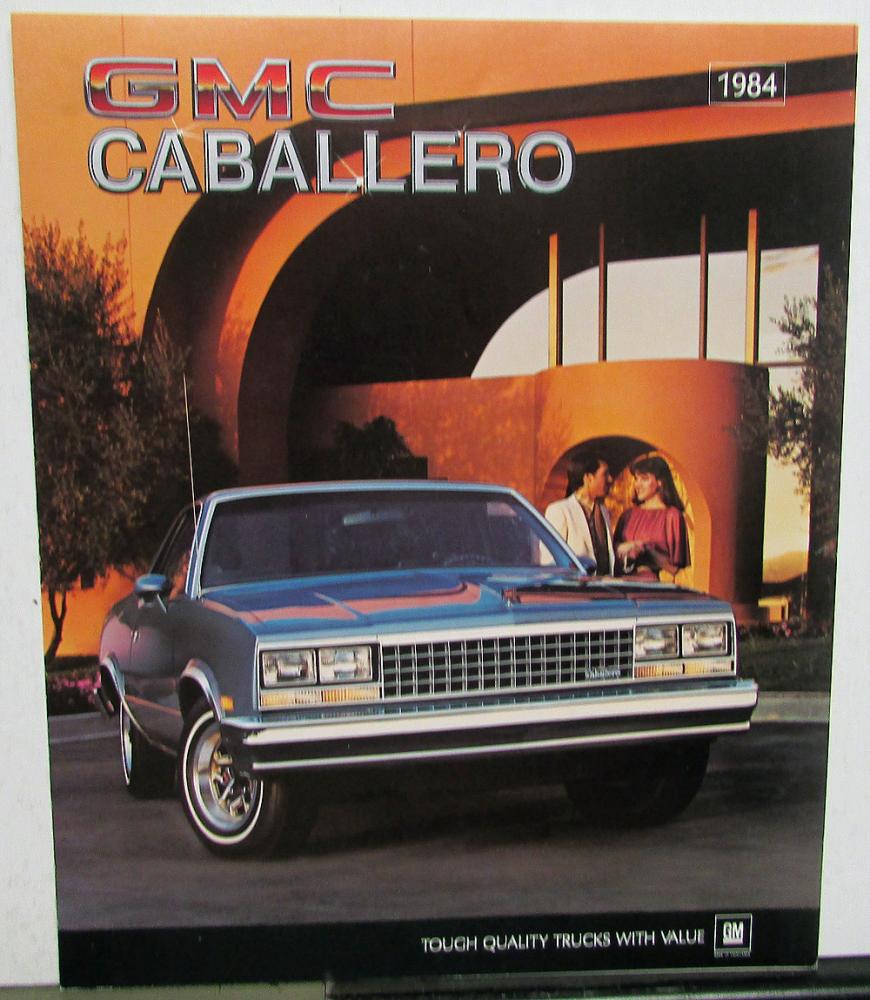 1984 GMC Caballero Diablo Amarillo Truck Sales Brochure Folder Original