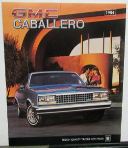 1984 GMC Caballero Diablo Amarillo Truck Sales Brochure Folder Original