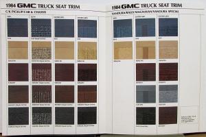 1984 GMC Truck Van Wagon Seat Trim Dealer Item Folder Original
