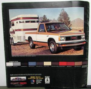 1984 GMC S15 Pickup Truck Sierra Club Coupe 4WD Jimmy Cab Chassis Sales Brochure