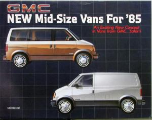 1985 GMC Safari Van People and Cargo Movers Sales Sheet DEALER ONLY ITEM