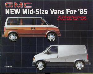 1985 GMC Safari Van Cargo Van M10905 and  M10906 Sales Brochure Original