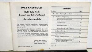 1973 Chevrolet Light Duty Pickup Truck Gas Owner Man Green Cover Suburban Blazer
