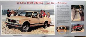 1985 GMC S-15 Pickup Trucks Sierra High Classic Gypsy Sales Brochure Original