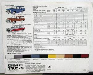 1985 GMC Suburban Truck Sierra High Classic 2- 4-WD Sales Brochure Original