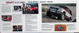 1985 GMC S-15 Jimmy Truck Sierra Classic Gypsy Sales Brochure Original
