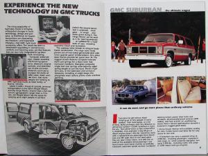 1985 GMC Safari Suburban S-15 Pickup Sierras S-15 Jimmy Truck Van Sales Brochure