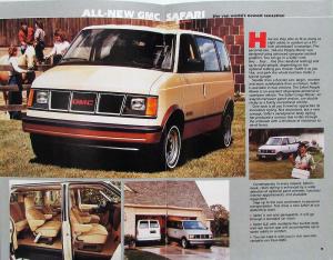 1985 GMC Safari Suburban S-15 Pickup Sierras S-15 Jimmy Truck Van Sales Brochure
