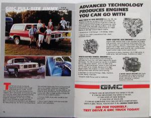 1985 GMC Safari Suburban S-15 Pickup Sierras S-15 Jimmy Truck Van Sales Brochure